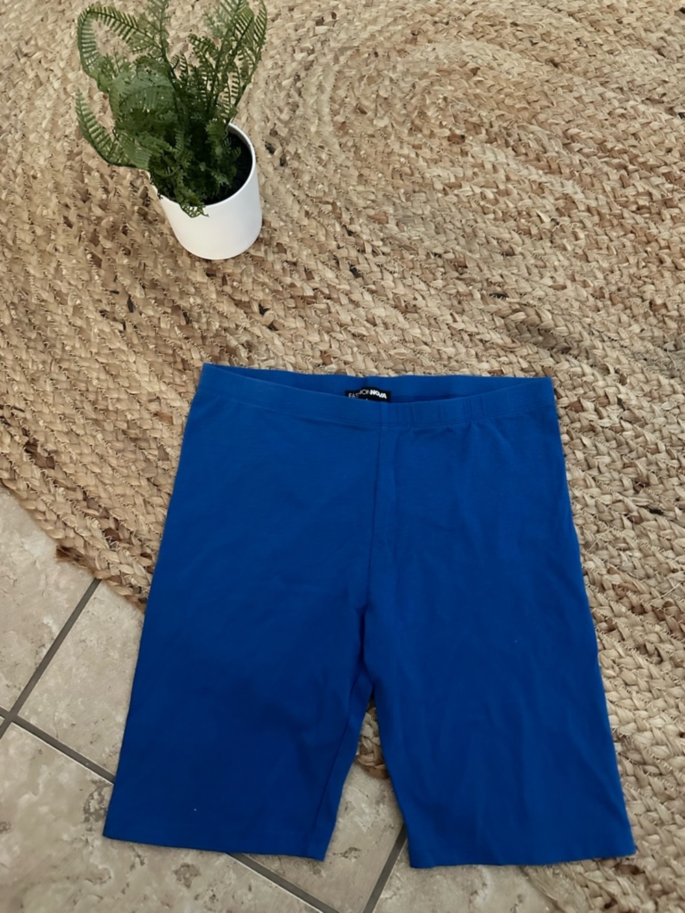 BLUE BIKER SHORTS